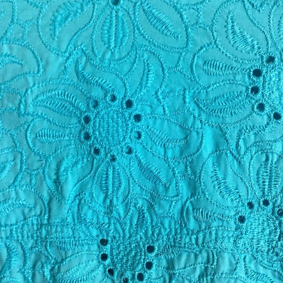 Coldwater Creek Medium womens mixed eyelet embroidered button up jacket 3X - Picture 6 of 7